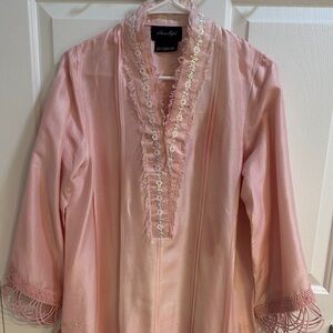 Baby Pink Embellished three piece Amna Iqbal designer dress
